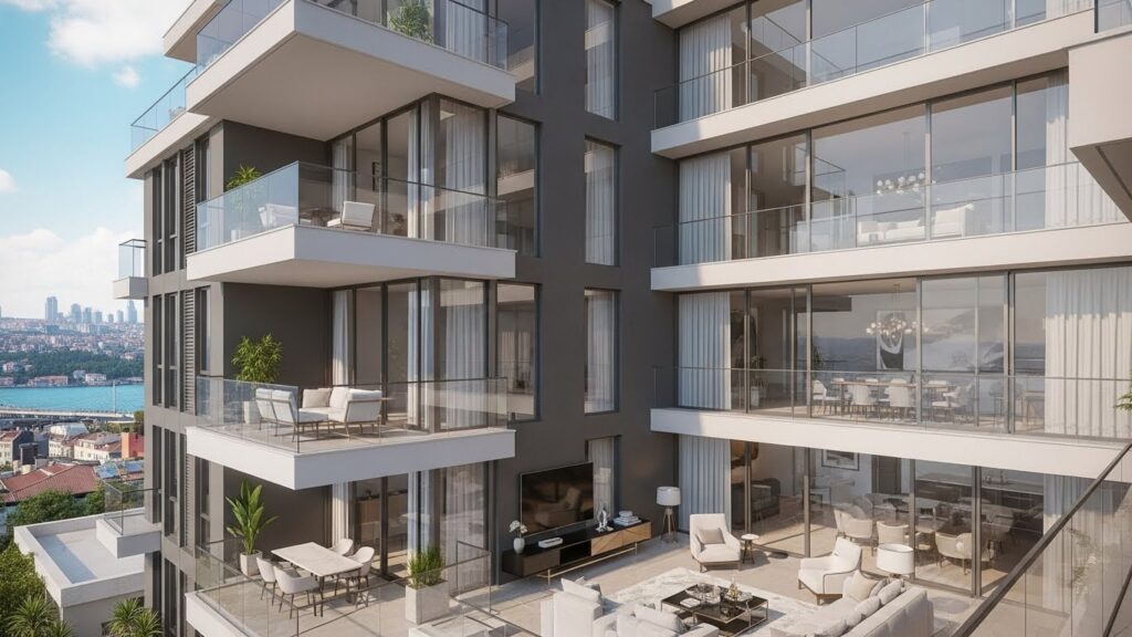 İstanbul Lüks Satılık Daire | Asist Yeniköy kapsamında sunulan, modern mimariye sahip prestijli satılık daire.