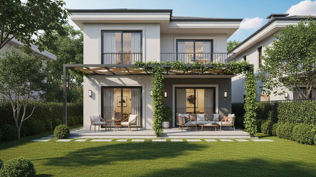 Asist Yeniköy bölgesinde yer alan, İstanbul’da kiralık müstakil ev seçeneklerinden biri olan özel yaşam alanı.