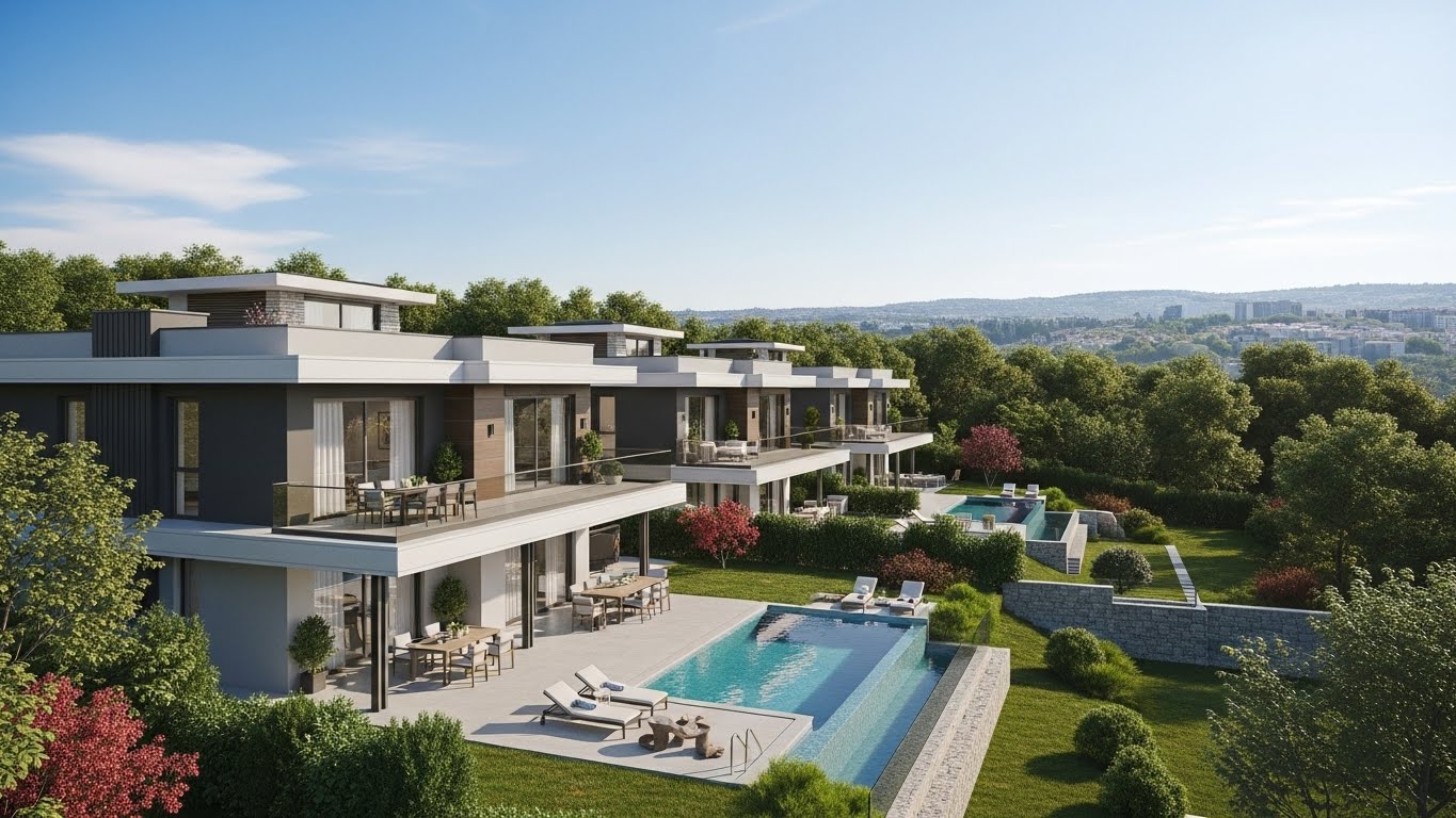 Zekeriyaköy Lüks Satılık Villa | Asist Yeniköy başlığı altında sunulan, modern mimariye sahip lüks satılık villa.